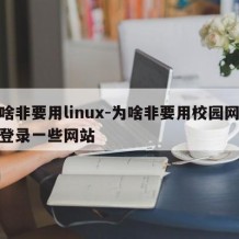为啥非要用linux-为啥非要用校园网才能登录一些网站