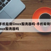 手机能做linux服务器吗-手机能做linux服务器吗