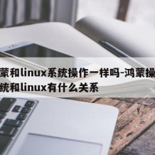 鸿蒙和linux系统操作一样吗-鸿蒙操作系统和linux有什么关系